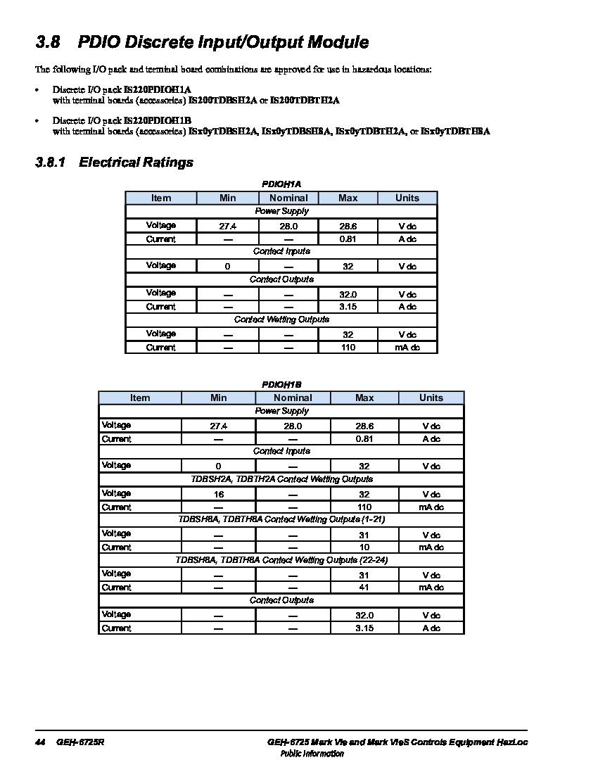 First Page Image of IS220PDIOH1B GEH-6725 Mark VIe and Mark VIeS Controls Equipment HazLoc Data Sheet.pdf